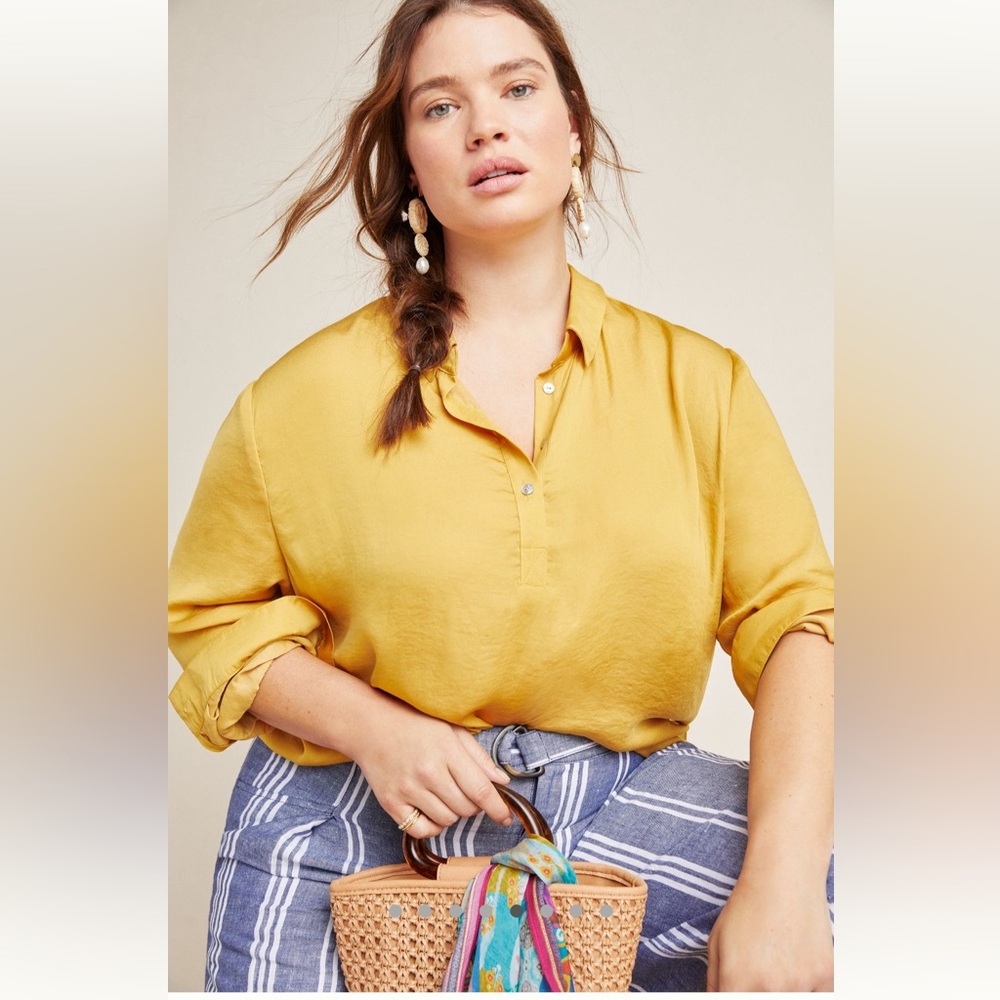 Anthropologie Dolan Mustard Top 2X